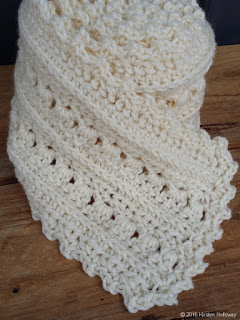Rolled up, it's a lacy super scarf cake. Tie a ribbon around it, and gift!