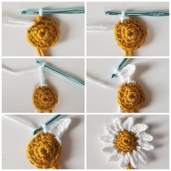 Art Yarn CAL Crochet Flower Tutorial One Of A Kind Pattern DIY Design