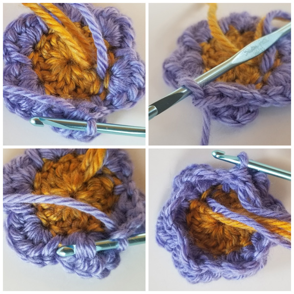 Art Yarn CAL Crochet Flower Tutorial One Of A Kind Pattern DIY Design