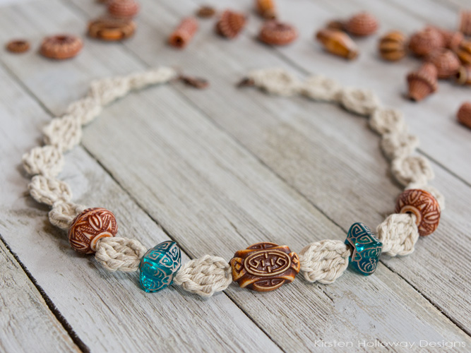 It's easy to incorporate beads into your crochet--especially when making jewelry! The Crochet Hemp Jewelry book by Annie's Crafts is filled with easy summer crochet projects that are quick to make, and perfect for busy crafters.
