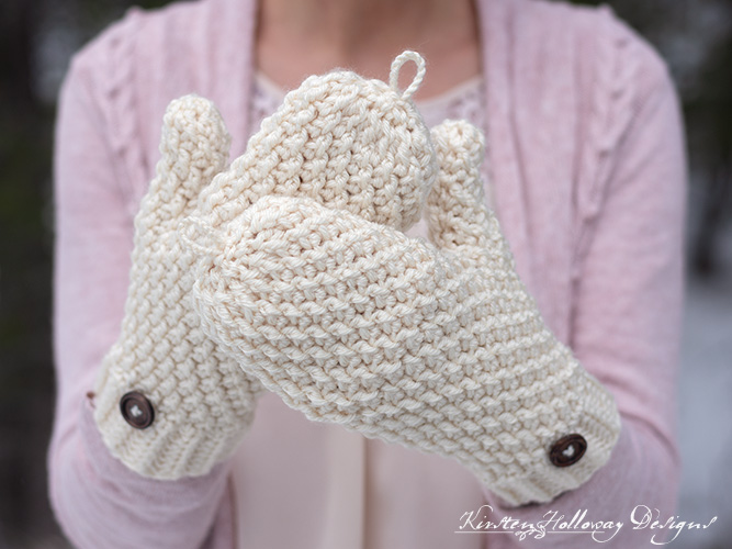 Warm convertible mittens with the finger cover down.
